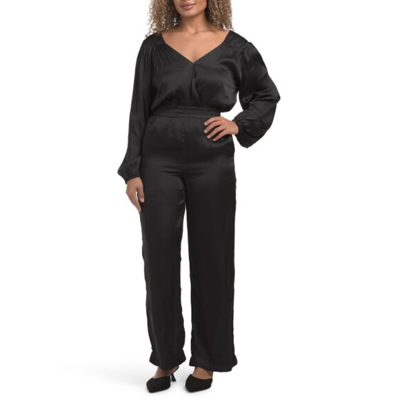 EBBY & I Black Satin Jumpsuit - Picture 1 of 2
